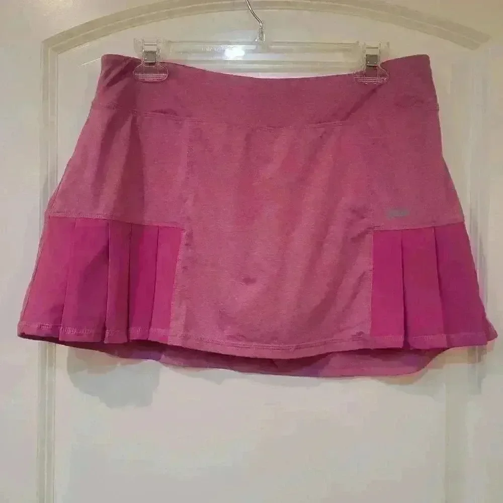 Penn Women's Heather Pink Poly/Spandex Pleated Tennis Skirt w Briefs